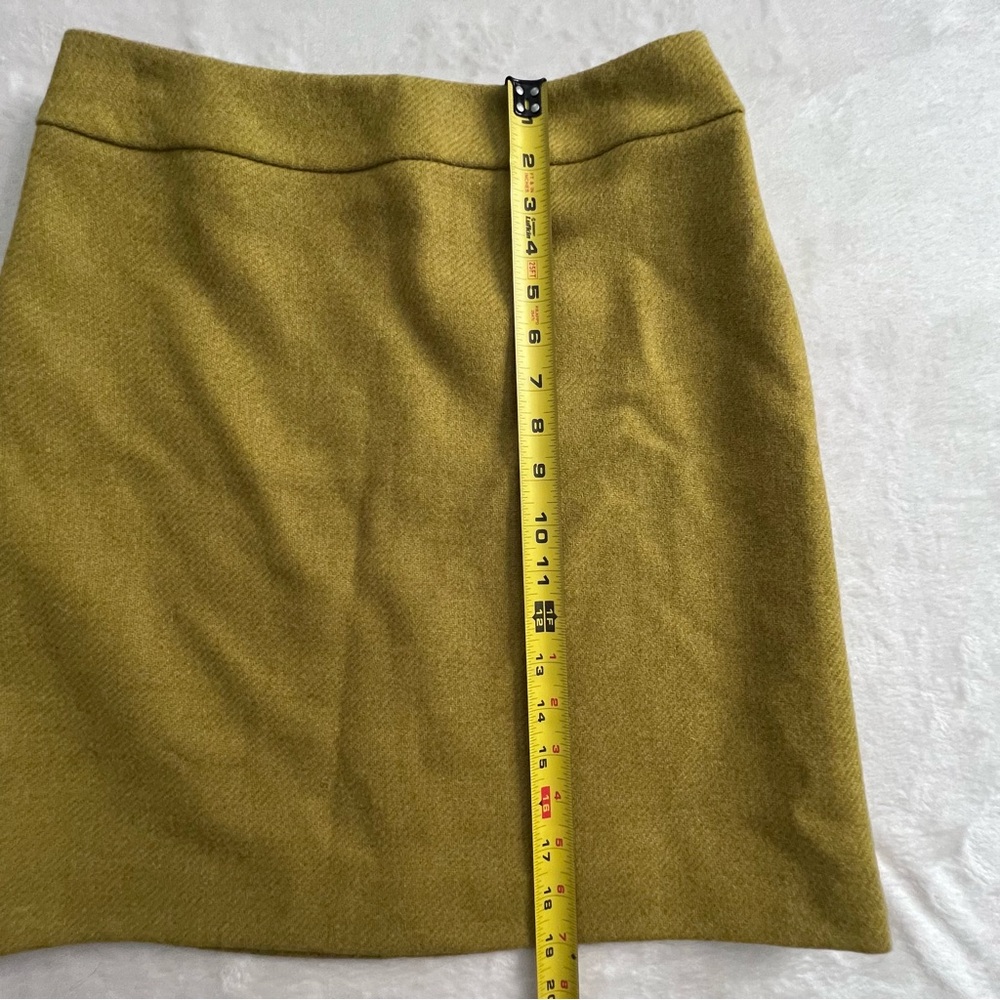 Boden Mustard Green Wool Pencil Skirt, Size 10 - Picture 2 of 10